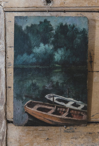 Giverny Boats French Painting on Board