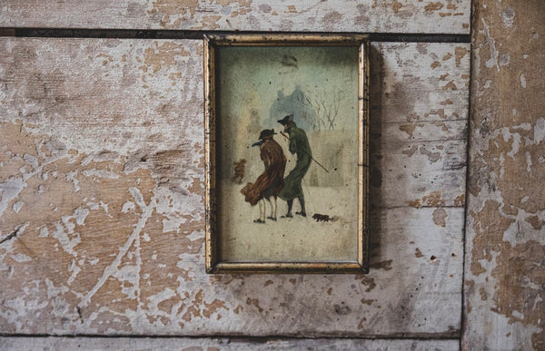 Sweet Antique Framed Cold Snap Painting