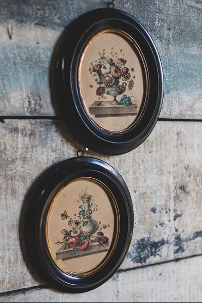 Framed Vintage French Floral Prints