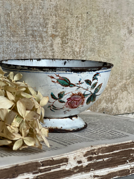 French Vintage Enamel Bowl