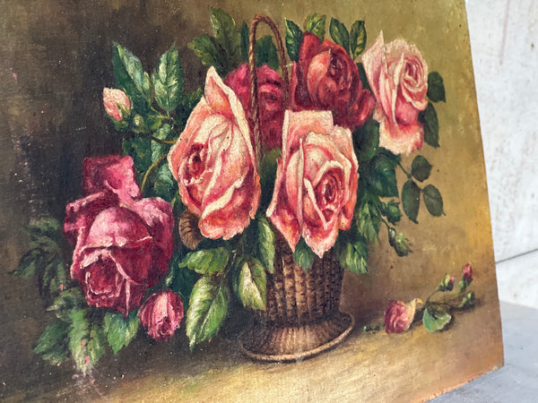 Floral Oil Painting on Board