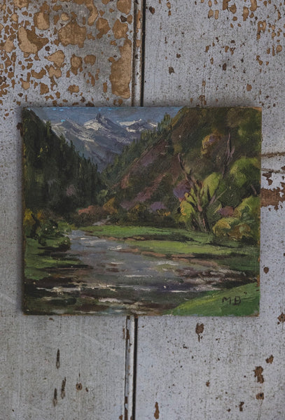 French Landscape Oil on Board