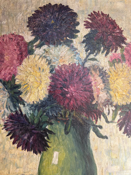 Large Floral Oil Painting on Canvas