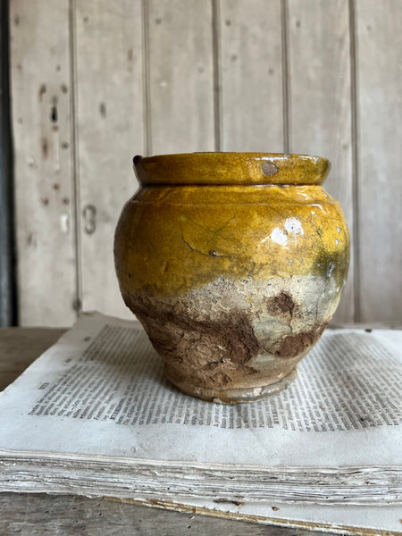 Yellow Antique Preserves Jar