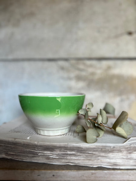 Plain Vintage Green French Cafe au Lait bowl