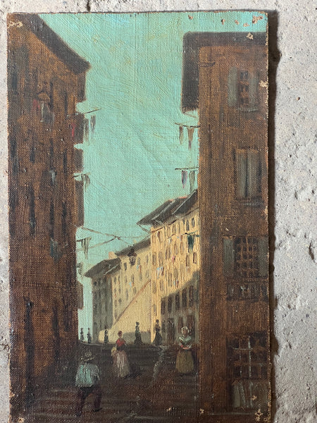 Sweet Town Scene on Canvas
