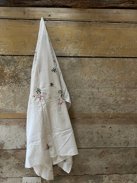 Vintage French Embroidered Tablecloth