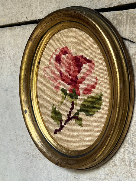 Vintage French Framed Embroidery