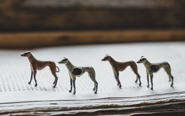 Vintage Lead Whippet Dogs