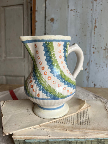 Vintage French Spongeware Jug