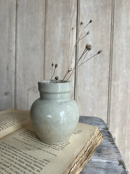 French Vintage Mustard Stoneware Jar