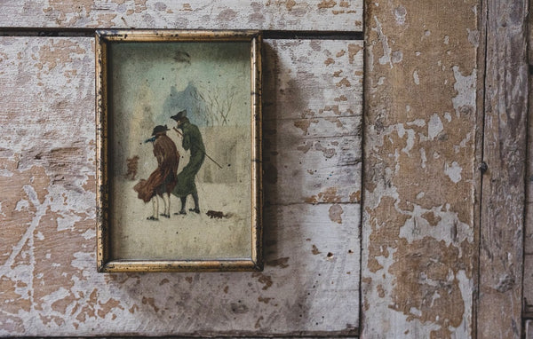 Sweet Antique Framed Cold Snap Painting