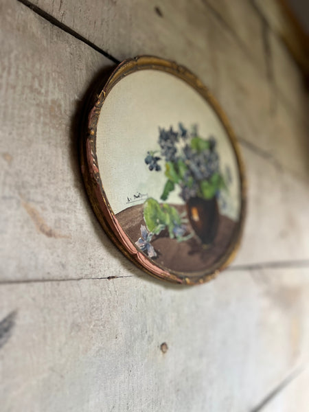 French Framed Vintage Floral Painting
