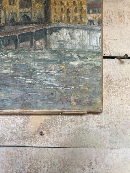 1921 Fallet Antique French Oil on Canvas