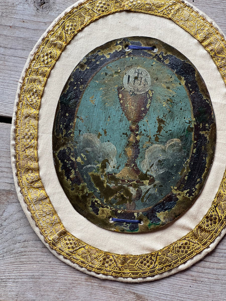 Stunning Religious Handpainted Chalice Ex Voto