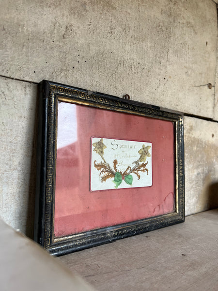 French Antique Framed Souvenir  1901