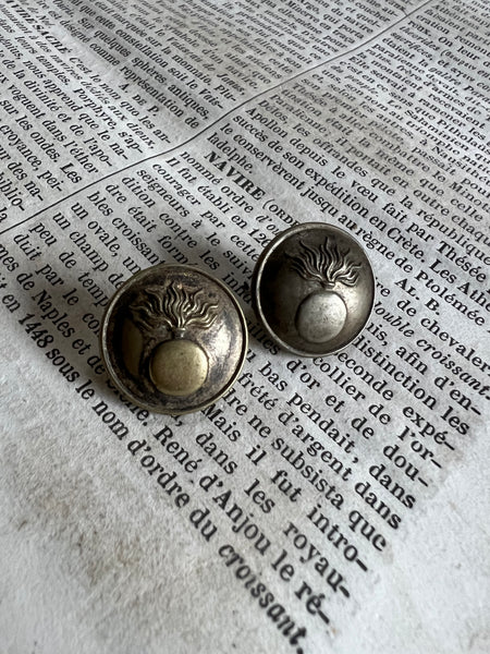 Vintage French Military Buttons (pair)