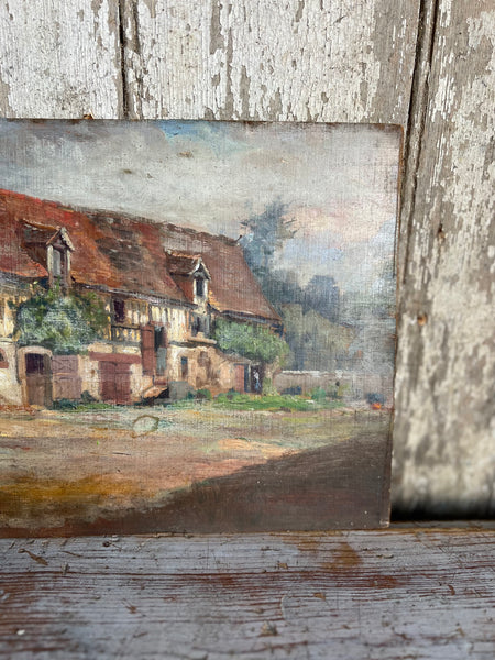 French Farmhouse Oil on Board