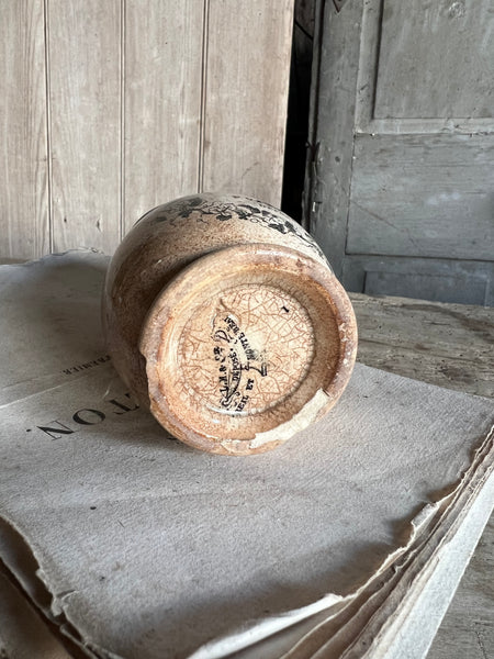 Beautifully Shaped Rare Creil et Montereau French Mustard Jar