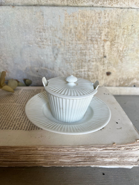 Small Vintage Lidded French Sauce Dish