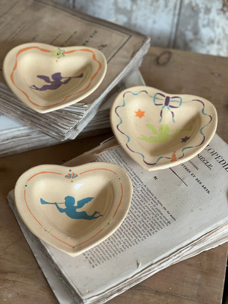 Hand Painted French Cherub Dishes