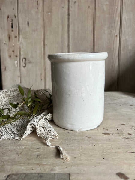 Vintage White Confiture Pot