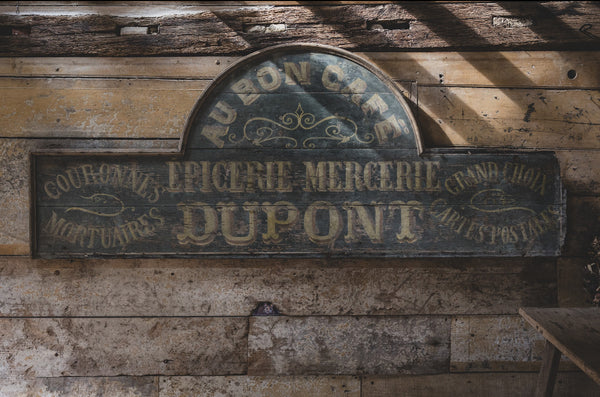 Antique French Epicerie Mercerie Sign