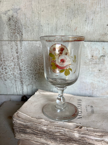 Handpainted Antique French Rummer