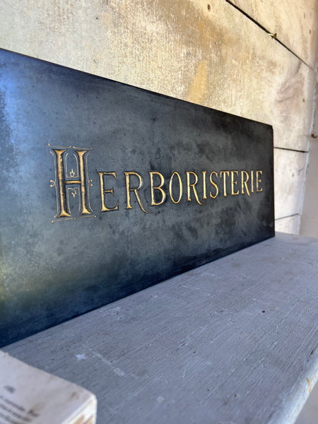 French Antique Herbologist Herboristerie Slate Sign