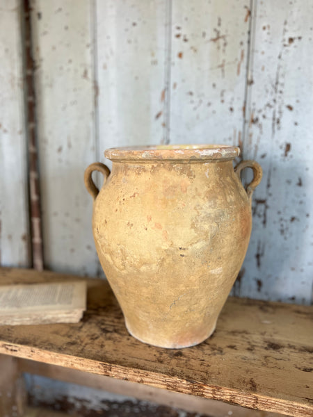 French Vintage Tall Huge Natural Earthenware Vase