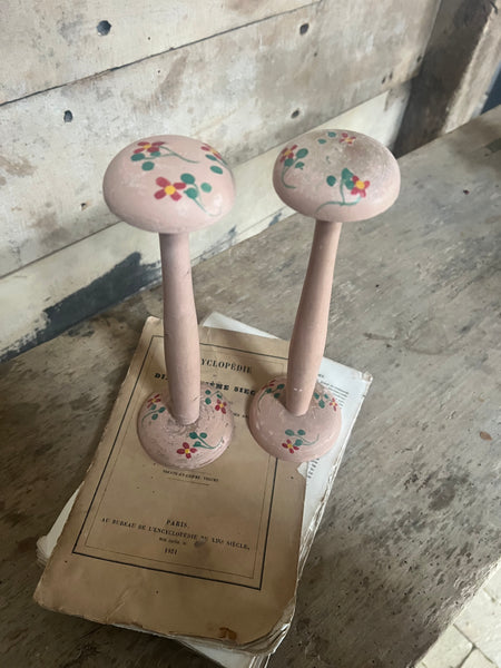 Pink vintage Hand Painted Hat Stands