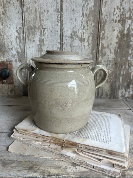 Lidded French Handled Confit Jar Large