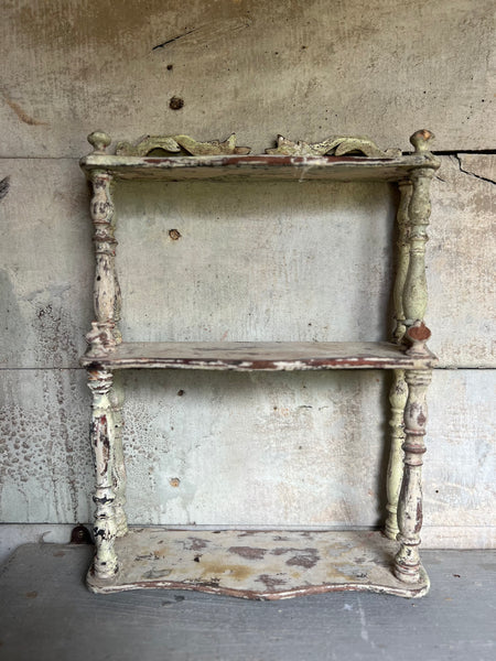 Gorgeous chippy paint vintage shelf unit