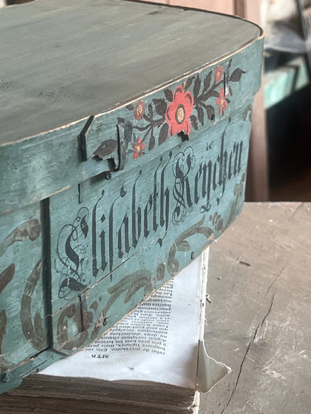 Antique Painted Wooden Box 1780