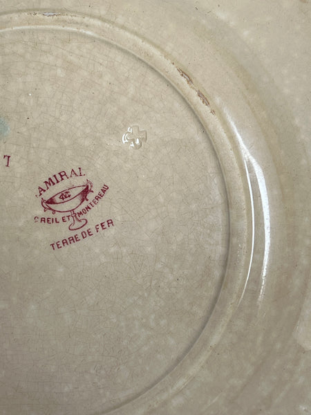 Terre De Fer Stunning Crazed Red Floral Plate