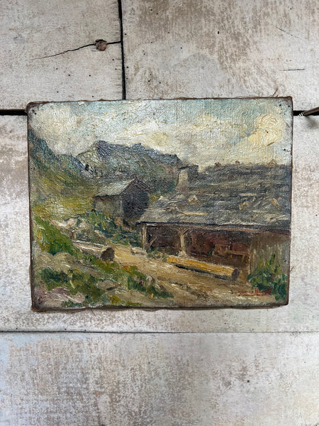 French Farm Landscape Oil Painting on Canvas