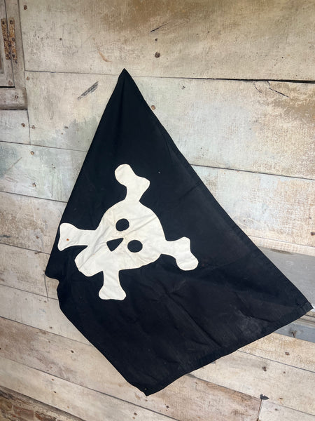 Vintage French Handmade Pirates Flag