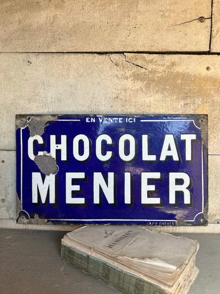 Original Chocolat Menier Enamel Sign