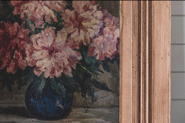 French Floral Oil on Canvas