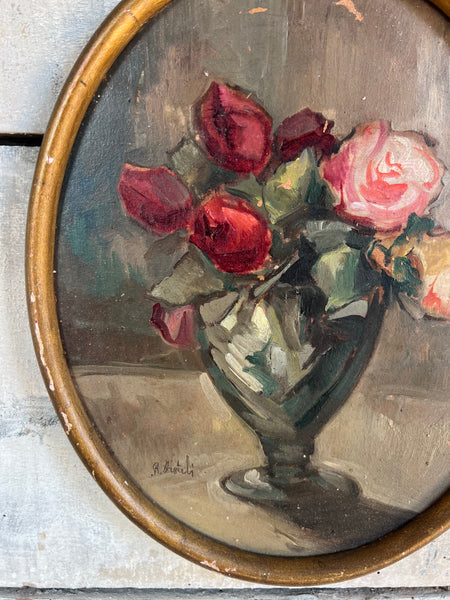 French Antique Framed Floral