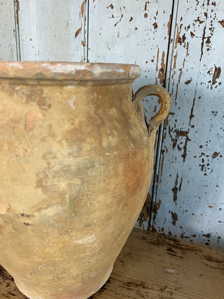 French Vintage Tall Huge Natural Earthenware Vase