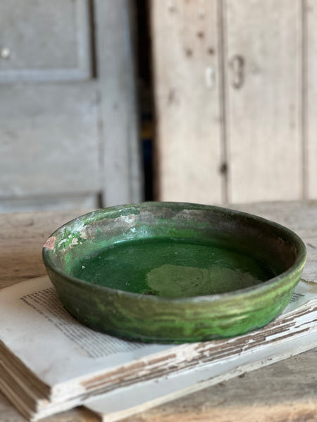 Antique Green Provençal Dish