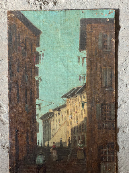Sweet Town Scene on Canvas
