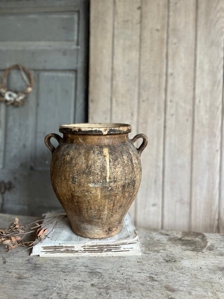 Vintage Tall Huge Natural Earthenware Vase