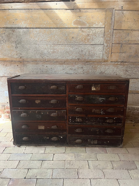 Antique Bank of Drawers