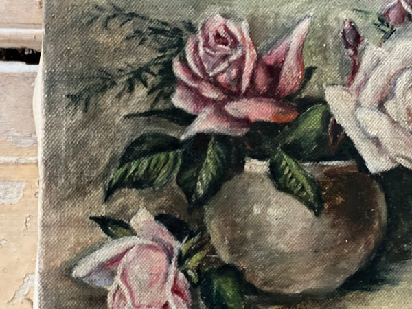 French Floral Oil on Canvas