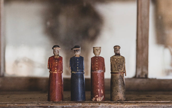 Beautiful Antique Primitive Wooden Figures