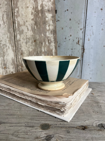 Rustic French Stripe Cafe au Lait bowl