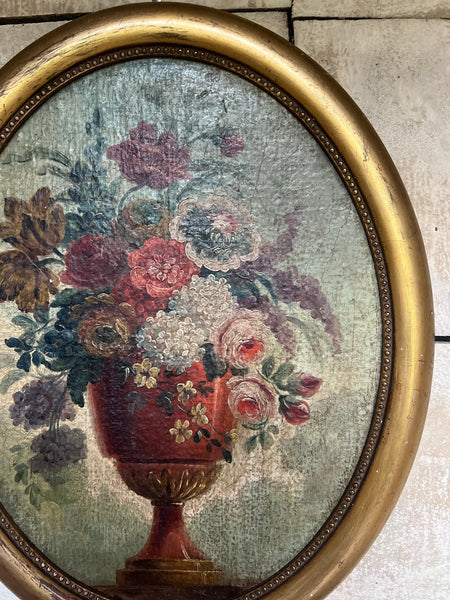 French Antique Framed Floral