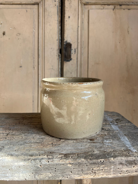 Antique Simple French Stoneware Pot